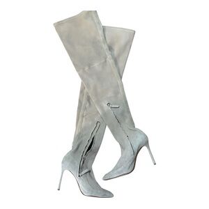 Pour La Victoire Over-the-Knee Suede Neutral Stone, 8.5